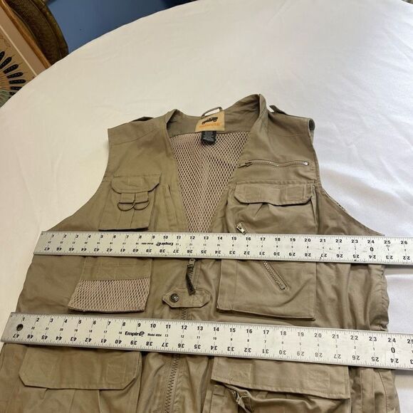 HUMVEE Men’s Size Large Ranger Vest Full Zip With Multiple Pockets Khaki Tan EUC - Picture 5 of 9